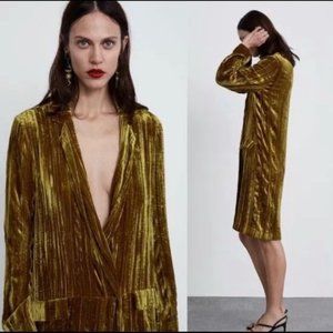 Zara Velvet Gold Duster